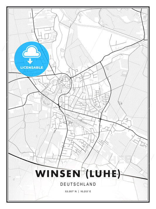 Winsen (Luhe), Germany, Modern Print Template in Various Formats - HEBSTREITS Sketches