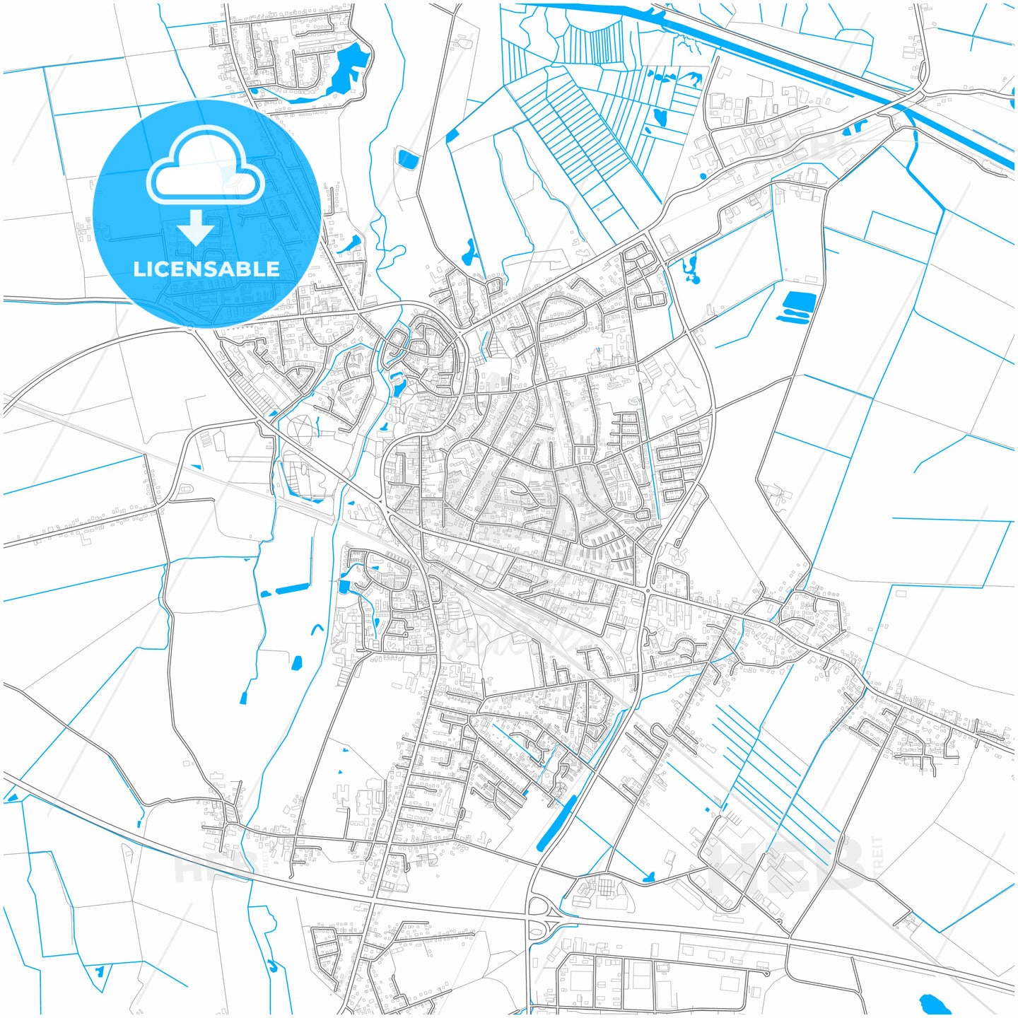 Winsen (Luhe), Lower Saxony, Germany, city map with high quality roads.