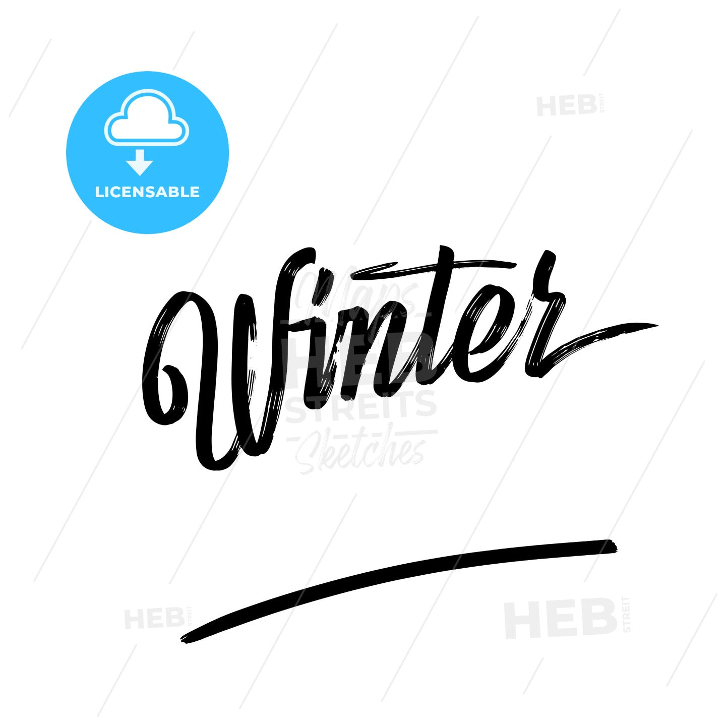 Winter written phrase, lettering by hand. – instant download