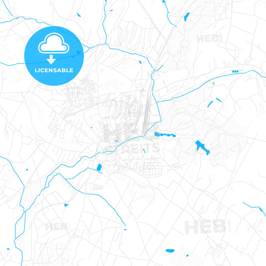 Wodzisław Śląski, Poland PDF vector map with water in focus