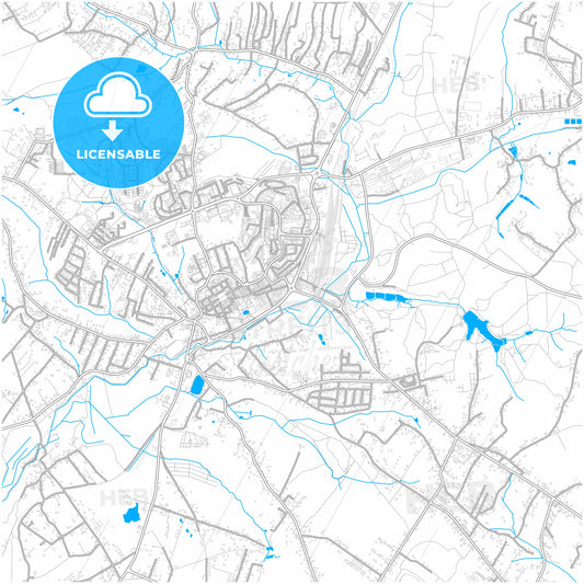 Wodzisław Śląski, Silesian, Poland, city map with high quality roads.