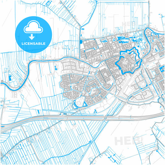 Woerden, Utrecht, Netherlands, city map with high quality roads.