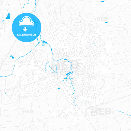 Wolfenbuttel, Germany PDF vector map with water in focus