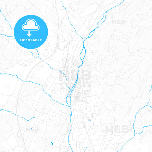 Wolfsberg, Austria PDF vector map with water in focus