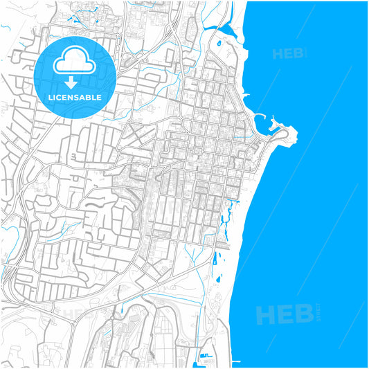 Wollongong, New South Wales, Australia, city map with high quality roads.