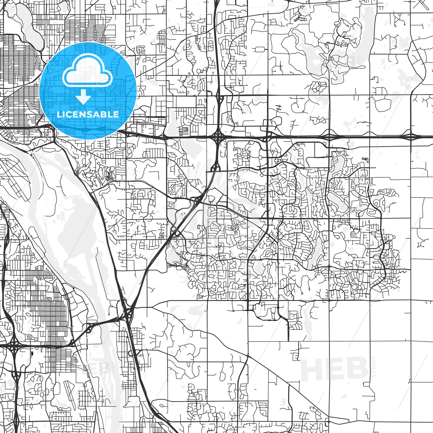 Woodbury, Minnesota - Area Map - Light
