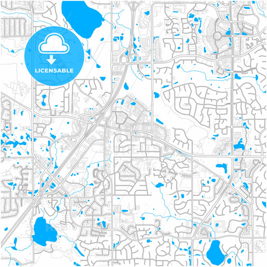 Woodbury, Minnesota, United States, city map with high quality roads.