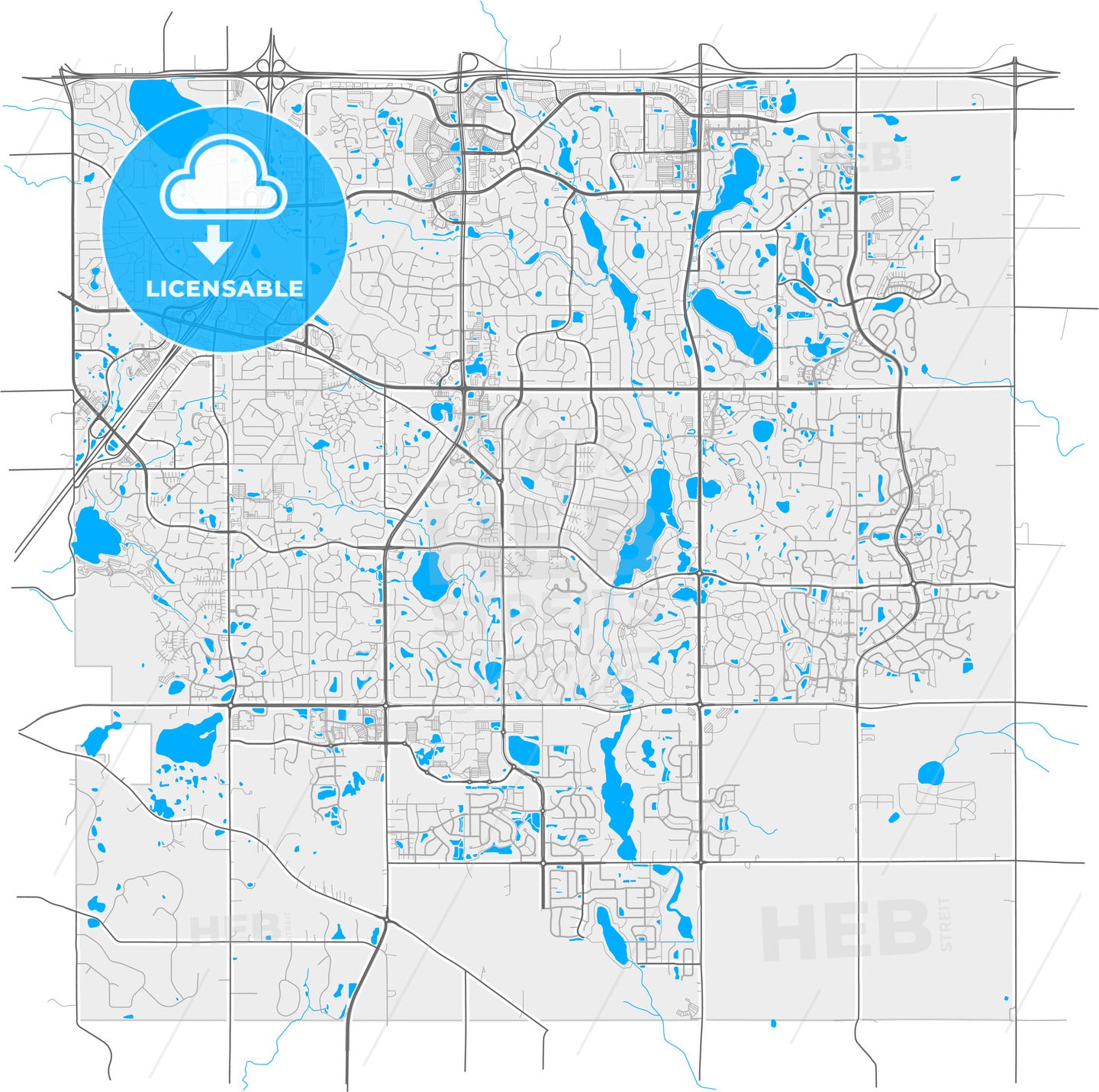 Woodbury, Minnesota, United States, high quality vector map
