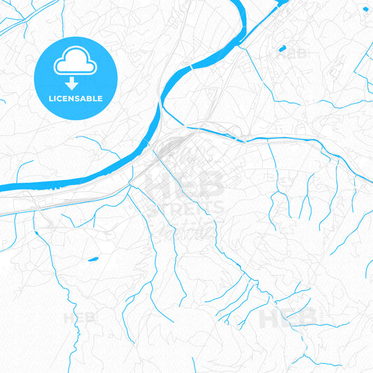 Wörgl, Austria PDF vector map with water in focus