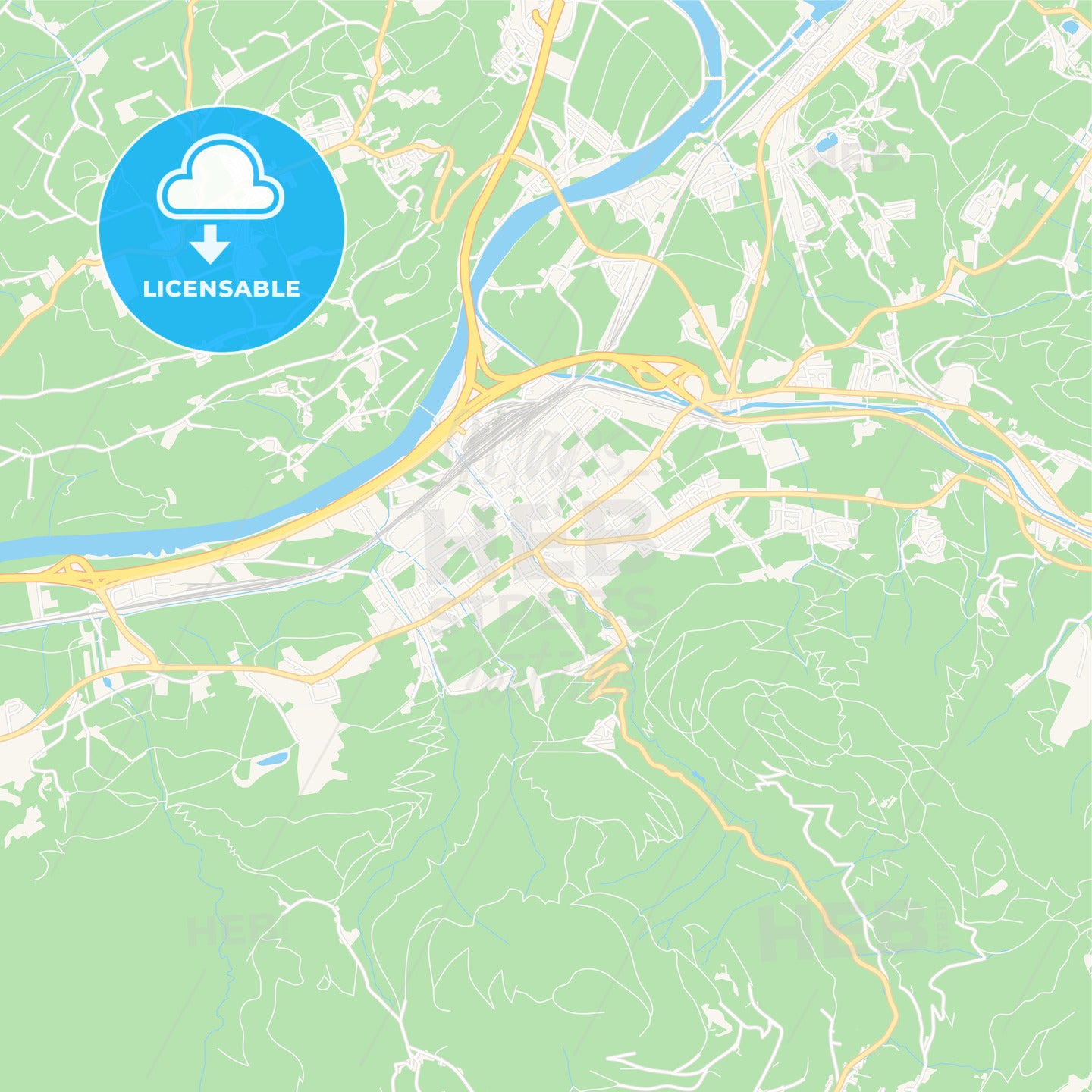 Worgl, Austria Vector Map - Classic Colors