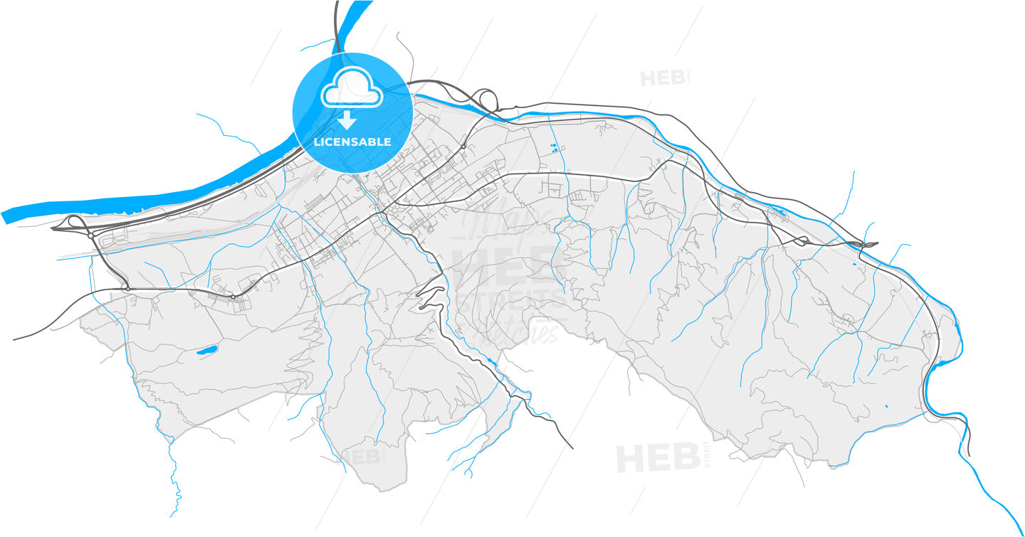 Wörgl, Tyrol, Austria, high quality vector map