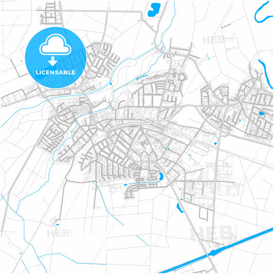 Wunstorf, Lower Saxony, Germany, city map with high quality roads.