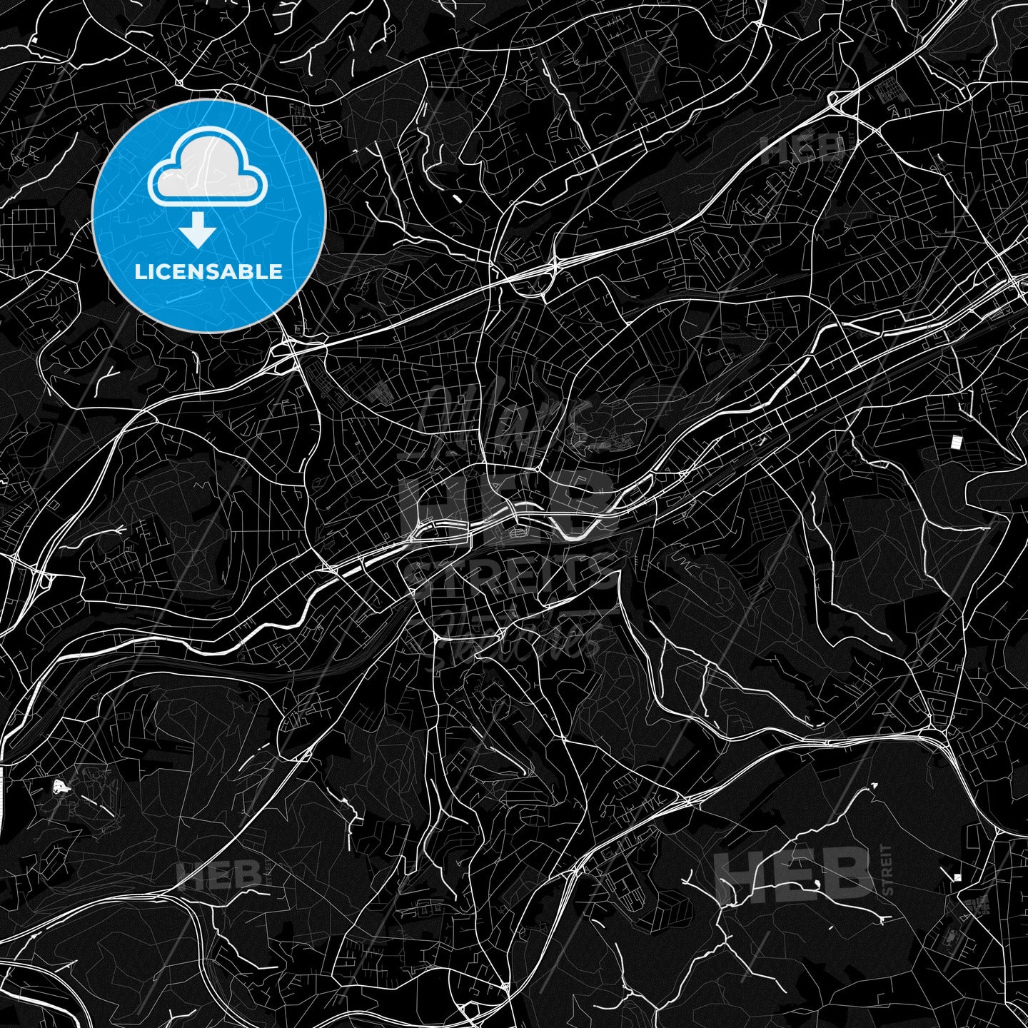 Wuppertal, Germany PDF map
