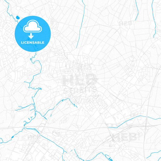 Wurselen, Germany PDF vector map with water in focus