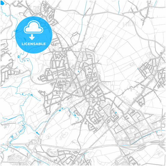 Wurselen, North Rhine-Westphalia, Germany, city map with high quality roads.