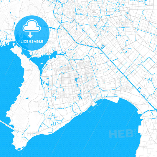 Wuxi, China PDF vector map with water in focus