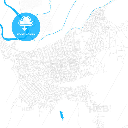 Xai-Xai, Mozambique PDF vector map with water in focus