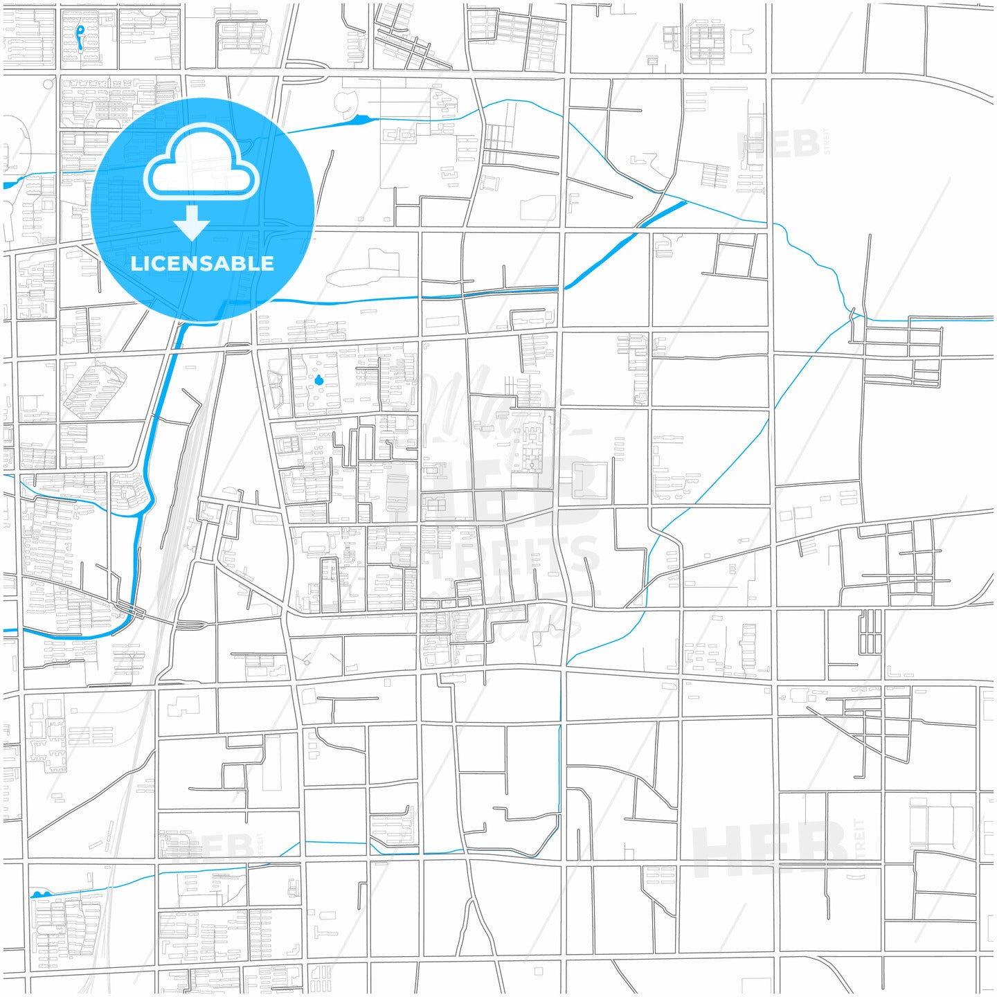 Xingtai, Hebei, China, city map with high quality roads.