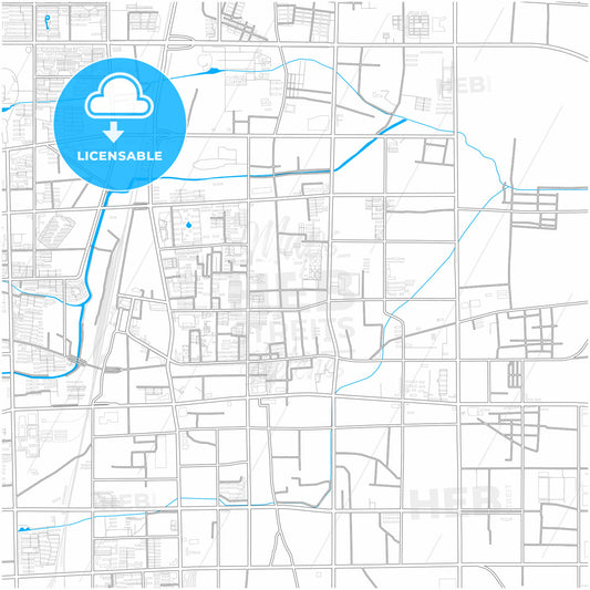 Xingtai, Hebei, China, city map with high quality roads.