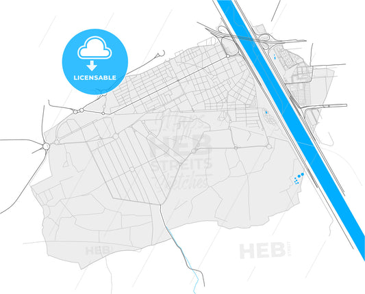 Xirivella, Valencia, Spain, high quality vector map