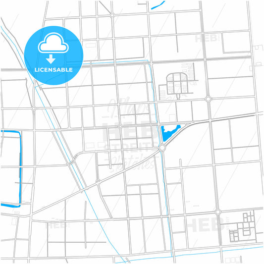 Xuchang, Henan, China, city map with high quality roads.