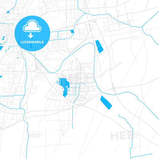 Xuzhou, China PDF vector map with water in focus