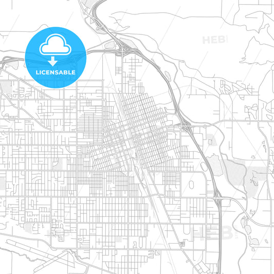 Yakima, Washington, USA, bright outlined vector map