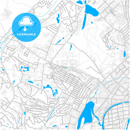 Yakutsk, Sakha , Russia, city map with high quality roads.