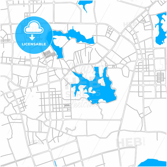 Yangjiang, Guangdong, China, city map with high quality roads.