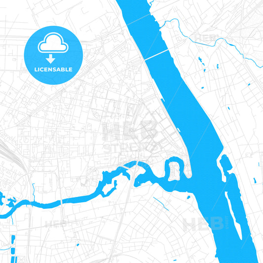 Yaroslavl, Russia PDF vector map with water in focus