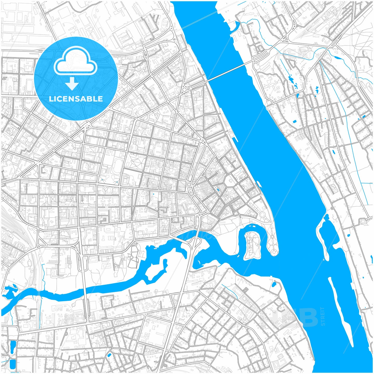 Yaroslavl, Yaroslavl Oblast, Russia, city map with high quality roads.