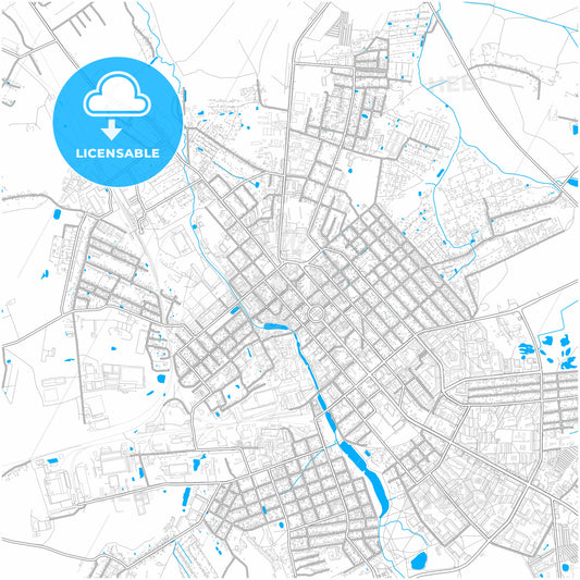 Yegoryevsk, Moscow Oblast, Russia, city map with high quality roads.