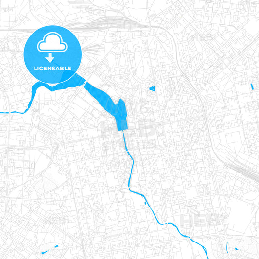 Yekaterinburg, Russia PDF vector map with water in focus