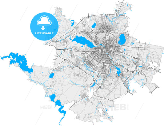 Yekaterinburg, Sverdlovsk Oblast, Russia, high quality vector map