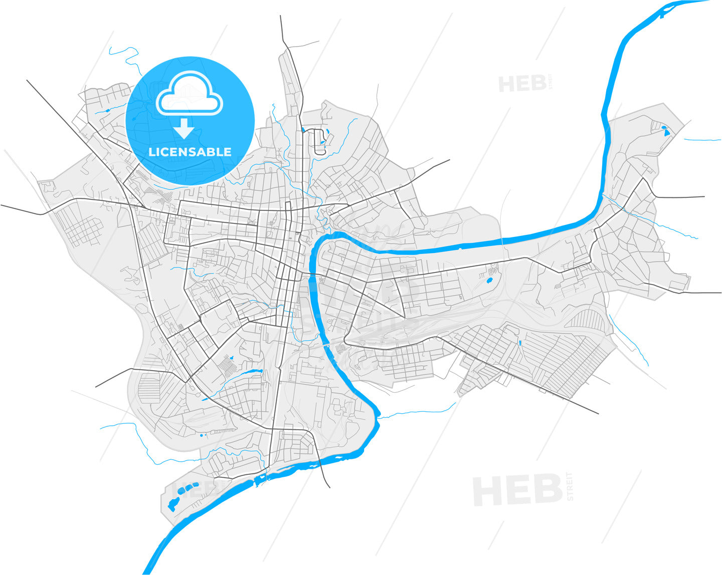 Yelets, Lipetsk Oblast, Russia, high quality vector map