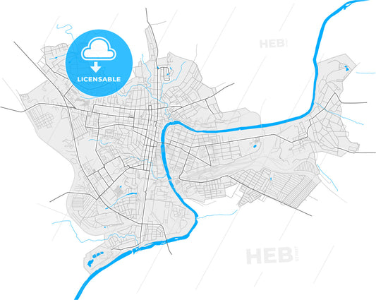 Yelets, Lipetsk Oblast, Russia, high quality vector map