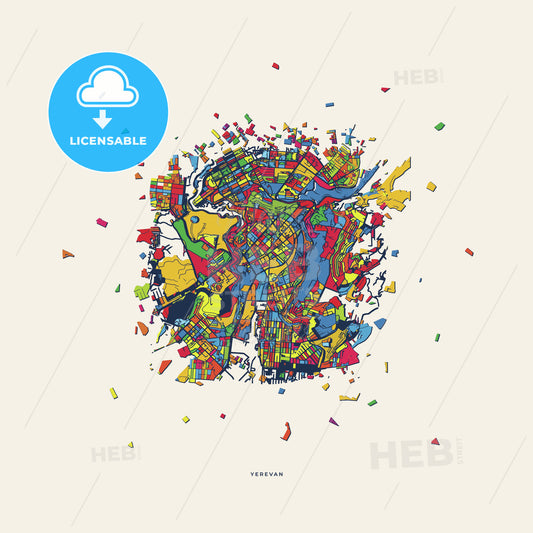 Yerevan Armenia colorful confetti map