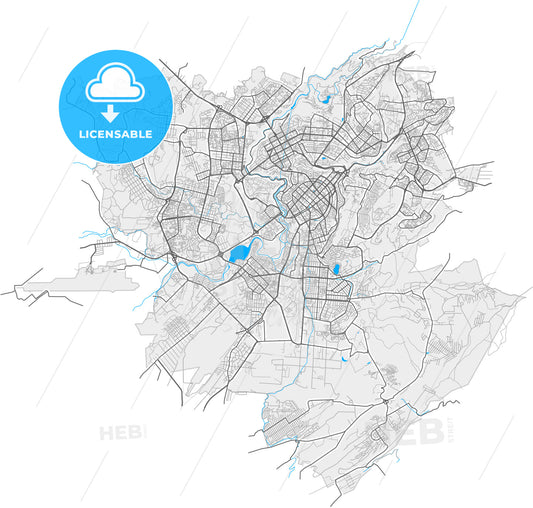 Yerevan, Armenia, high quality vector map