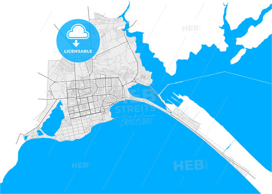 Yevpatoria, Crimea, Ukraine, high quality vector map