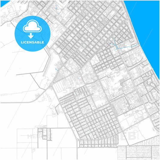 Yeysk, Krasnodar Krai, Russia, city map with high quality roads.