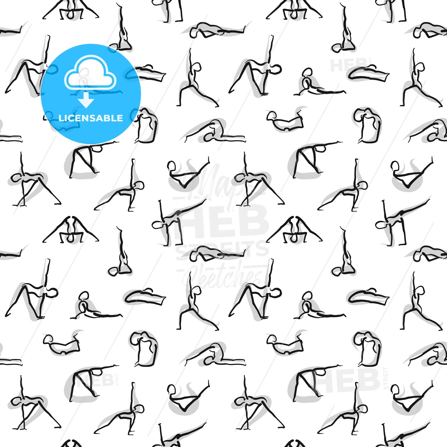 Yoga Icons Wallpaper Design – instant download
