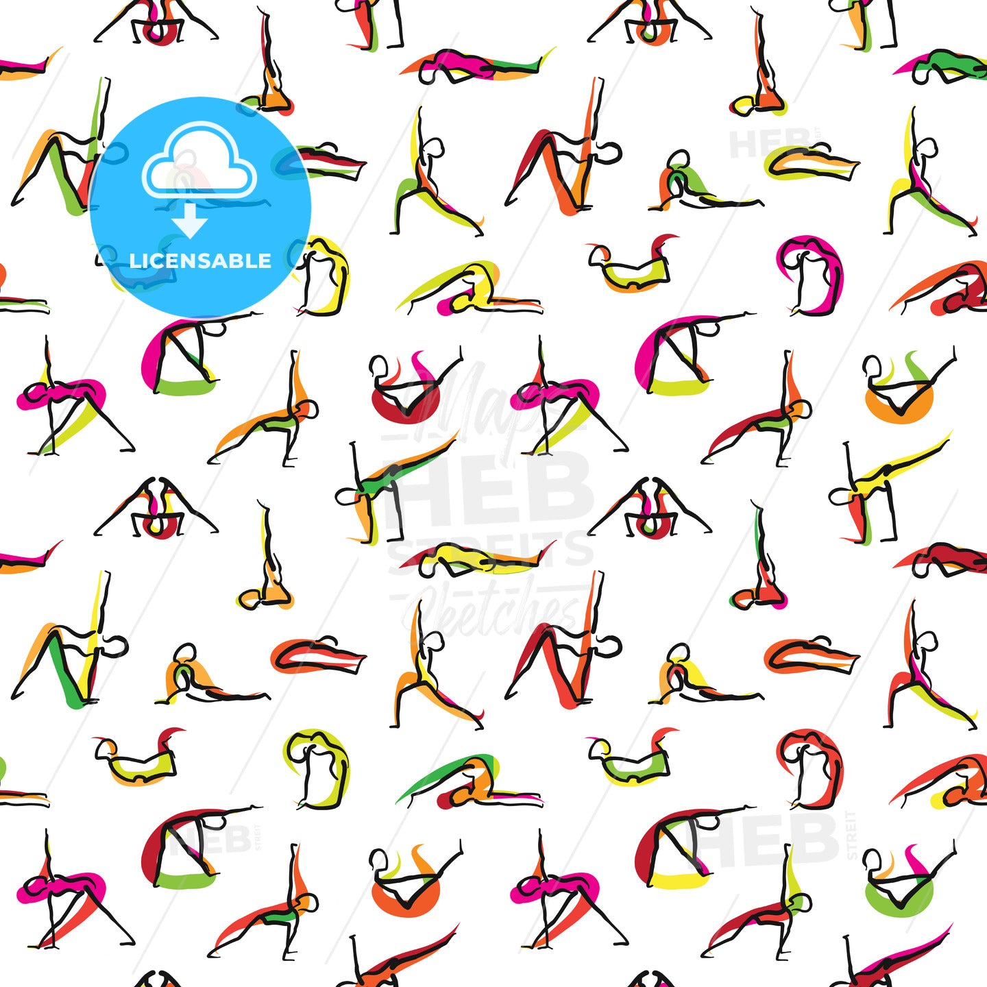Yoga Seamless Wallpaper Pattern – instant download