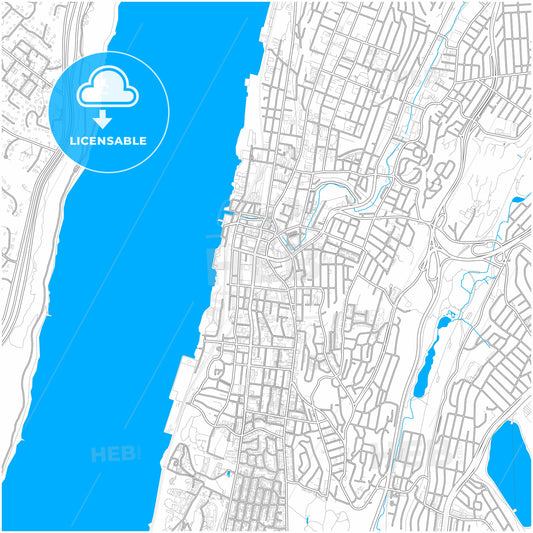 Yonkers, New York, United States, city map with high quality roads.