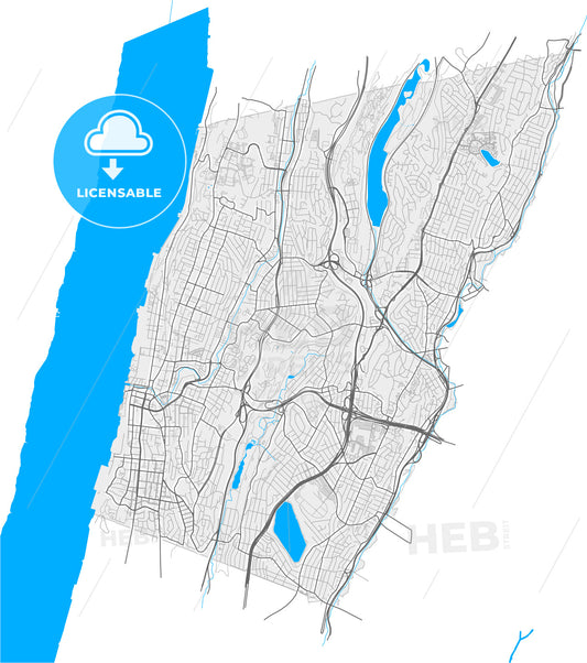 Yonkers, New York, United States, high quality vector map