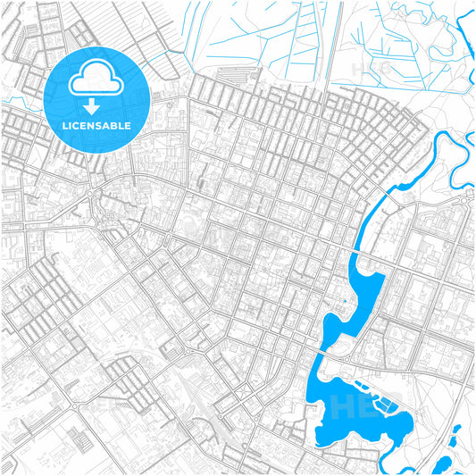 Yoshkar-Ola, Mari El Republic, Russia, city map with high quality roads.