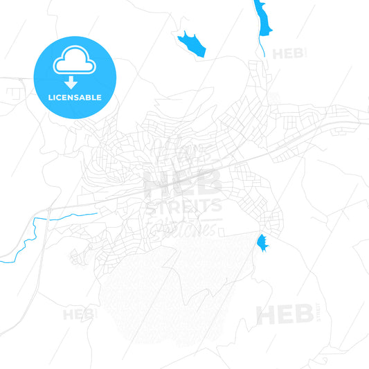 Yozgat, Turkey PDF vector map with water in focus