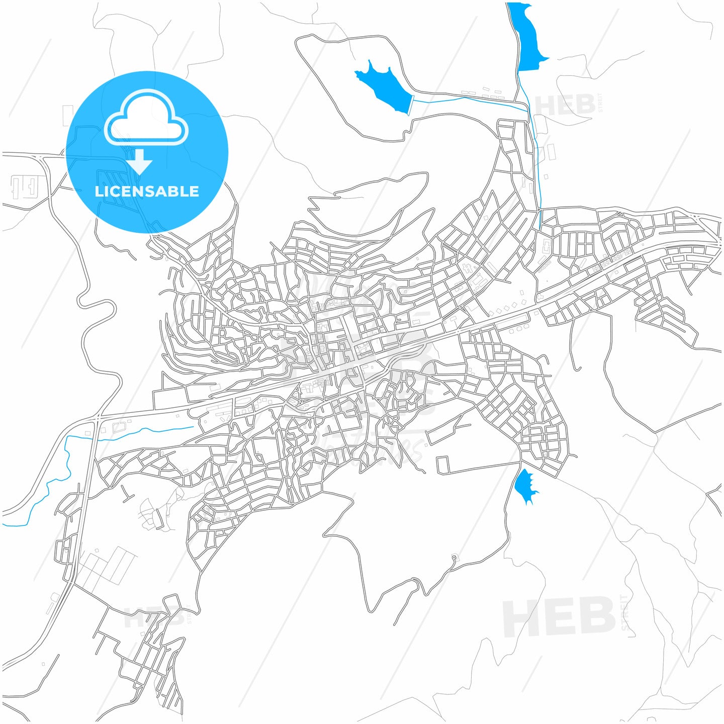 Yozgat, Yozgat, Turkey, city map with high quality roads.