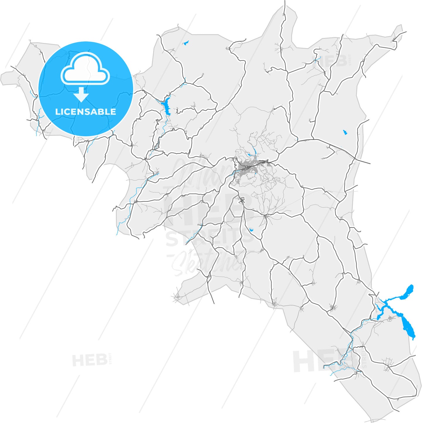 Yozgat, Yozgat, Turkey, high quality vector map