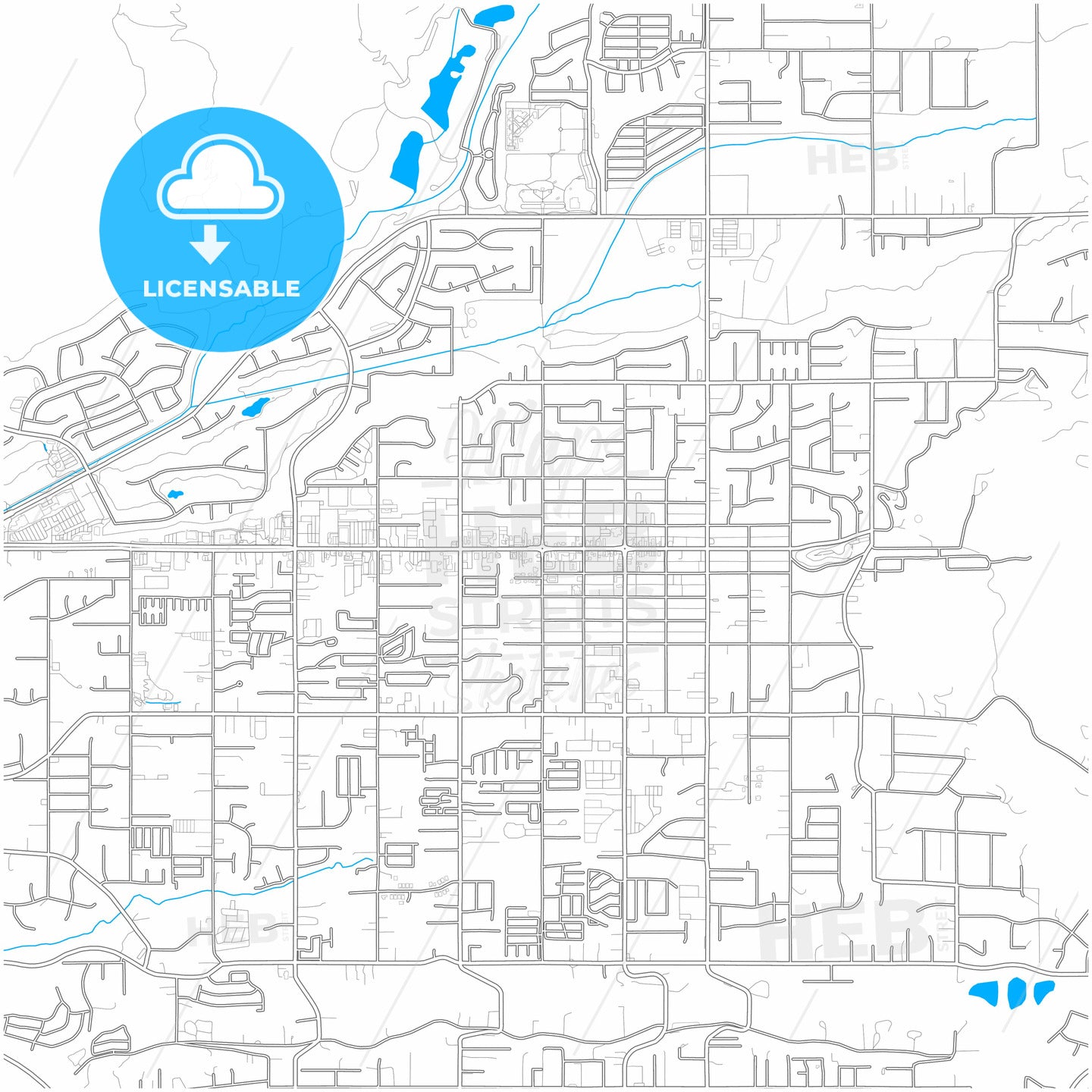 Yucaipa, California, United States, city map with high quality roads.