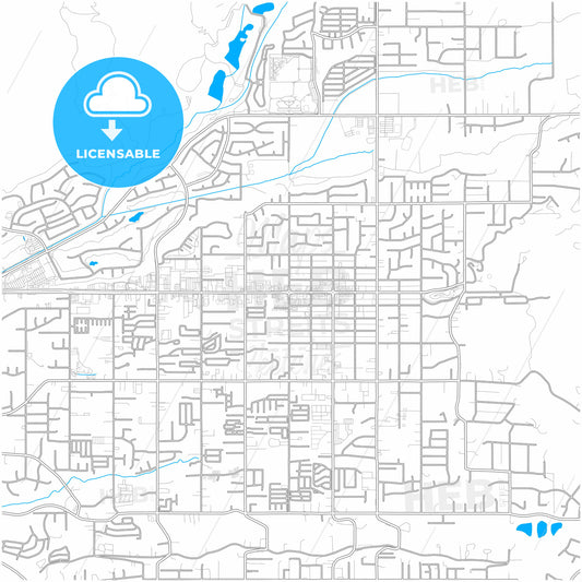 Yucaipa, California, United States, city map with high quality roads.